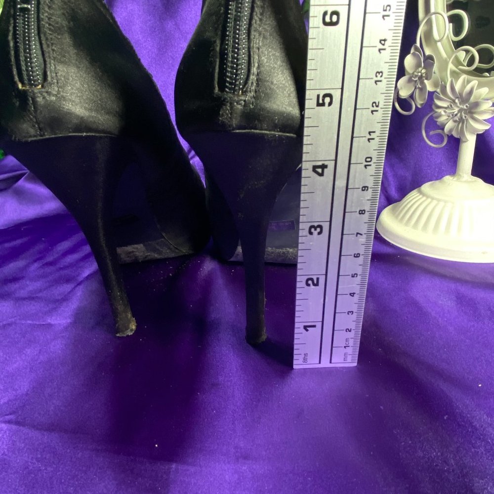 📌Joey Open Toe Black High Heel Pumps - Picture 6 of 14